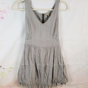 Free People | Lace Gray Tank Dress V Neck